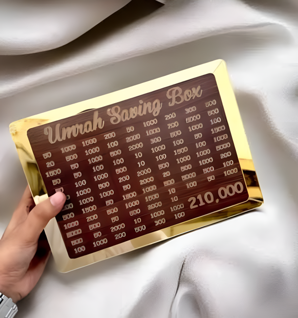 Umrah Wooden Saving Box