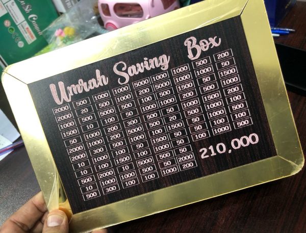 Umrah Wooden Saving Box
